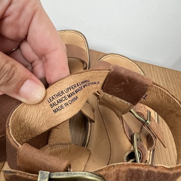 Born Haidee 10M Comfort Leather Gladiator Boho Dad Sandals Camel‎ Brown - Picture 5 of 7